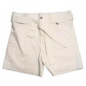 NWT P.A.R.O.S.H. White Denim Cabarex Shorts M 40 Parosh